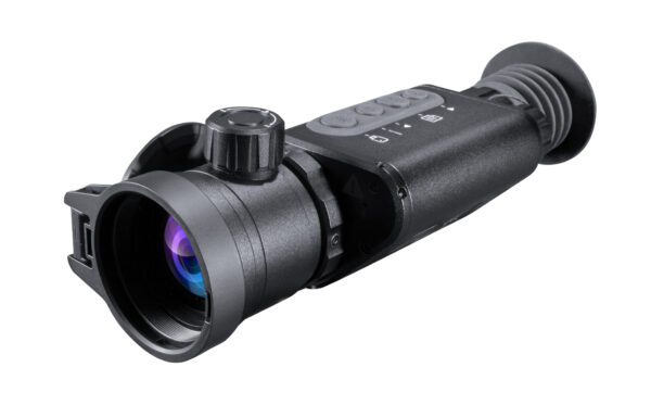 Predator Thermal Optics Harvester line of Thermal Imaging Scopes is a world-class thermal imaging riflescope that incorporates a compact, sleek, lightweight, aluminum design while offering the latest in thermal imaging technology. Its exceptionally powerful 384×288 SUPERSENSITIVE resolution is capable of heat detection distances up to 2,500 yards and displays them on a sharp 1024×768 OLED display while offering the latest IMAGE BOOST patented technology. With up to 8 hours of battery life on a set of 18650 batteries, the Harvester Thermal Riflescope ensures hours of continuous use with the ability to quickly swap batteries at a cost-effective price. A highly precise, ambidextrous top-located focus ring allows for quick, precise focus adjustment ensuring the highest picture quality display. Picture/picture mode and gyrostat add confidence to long-distance precision shot placement. Technologically advanced, the Predator Thermal Optics Harvester features built-in photo and video recording with sound as well as Wi-Fi connectivity to upload data to the Predator Thermal Optics APP. Additionally, the Predator Thermal Optics Harvester can withstand greater than 12-gauge calibers and offers an industry-leading 10,000 Joules of recoil resistance protection. The Harvester flaunts an IP66 waterproof rating for use in the most severe of weather conditions. When you need a powerful thermal riflescope with a classic design and loaded with features, few scopes can match the mastery of the Harvester. Featuring 8 reticle shapes in 5 color modes, Picture-in-Picture mode, Built-in LASER Pointer for game recovery, and 10 unique shooting profiles. Industry-leading 5-year warranty. Warrantied and serviced by Predator Thermal Optics in the USA!