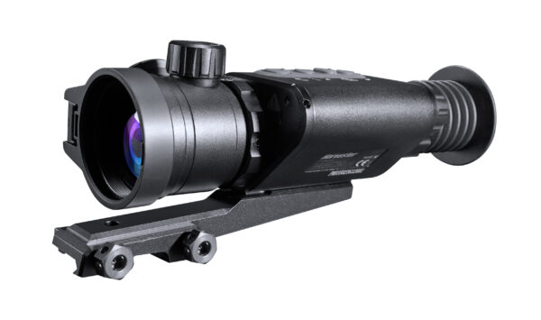 Predator Thermal Optics Harvester line of Thermal Imaging Scopes is a world-class thermal imaging riflescope that incorporates a compact, sleek, lightweight, aluminum design while offering the latest in thermal imaging technology. Its exceptionally powerful 384×288 SUPERSENSITIVE resolution is capable of heat detection distances up to 2,500 yards and displays them on a sharp 1024×768 OLED display while offering the latest IMAGE BOOST patented technology. With up to 8 hours of battery life on a set of 18650 batteries, the Harvester Thermal Riflescope ensures hours of continuous use with the ability to quickly swap batteries at a cost-effective price. A highly precise, ambidextrous top-located focus ring allows for quick, precise focus adjustment ensuring the highest picture quality display. Picture/picture mode and gyrostat add confidence to long-distance precision shot placement. Technologically advanced, the Predator Thermal Optics Harvester features built-in photo and video recording with sound as well as Wi-Fi connectivity to upload data to the Predator Thermal Optics APP. Additionally, the Predator Thermal Optics Harvester can withstand greater than 12-gauge calibers and offers an industry-leading 10,000 Joules of recoil resistance protection. The Harvester flaunts an IP66 waterproof rating for use in the most severe of weather conditions. When you need a powerful thermal riflescope with a classic design and loaded with features, few scopes can match the mastery of the Harvester. Featuring 8 reticle shapes in 5 color modes, Picture-in-Picture mode, Built-in LASER Pointer for game recovery, and 10 unique shooting profiles. Industry-leading 5-year warranty. Warrantied and serviced by Predator Thermal Optics in the USA!