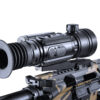 Predator Thermal Optics Mission LRF line of Thermal Imaging Scopes is a world-class thermal imaging riflescope that incorporates a compact, sleek, lightweight, aluminum design with a 1200-yard built-in laser rangefinder. Its exceptionally powerful 384×288 SUPERSENSITIVE resolution is capable of heat detection distances up to 2,750 yards and displays them on a sharp 1024×768 OLED display while offering the latest IMAGE BOOST patented technology. With up to 8 hours of battery life on a set of 18650 batteries, the Mission LRF Thermal Riflescope ensures hours of continuous use with the ability to quickly swap batteries at a cost-effective price. A highly precise, ambidextrous top-located focus ring allows for quick, precise focus adjustment ensuring the highest picture quality display. Picture/picture mode, ballistics calculator, and the 1200-yard laser range finder all complement with added confidence on long-distance shots. Technologically advanced, the Predator Thermal Optics Mission LRF features built-in photo and video recording with sound as well as Wi-Fi connectivity to upload data to the Predator Thermal Optics APP. Additionally, the Predator Thermal Optics Mission LRF can withstand greater than 12-gauge calibers and offers an industry-leading 10,000 Joules of recoil resistance protection. The Mission LRF boasts an IP66 waterproof rating for use in the most severe of weather conditions. When you need a powerful thermal riflescope with a classic design and built-in laser rangefinder, few scopes can match the exceptionalism of the Mission LRF. Featuring 8 reticle shapes in 5 color modes, Picture-in-picture mode, built-in LASER for game recovery, and 10 unique shooting profiles.