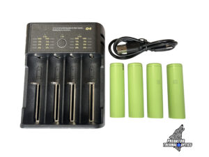 Predator Thermal Optics 4-Port Battery Charger and 4x Batteries